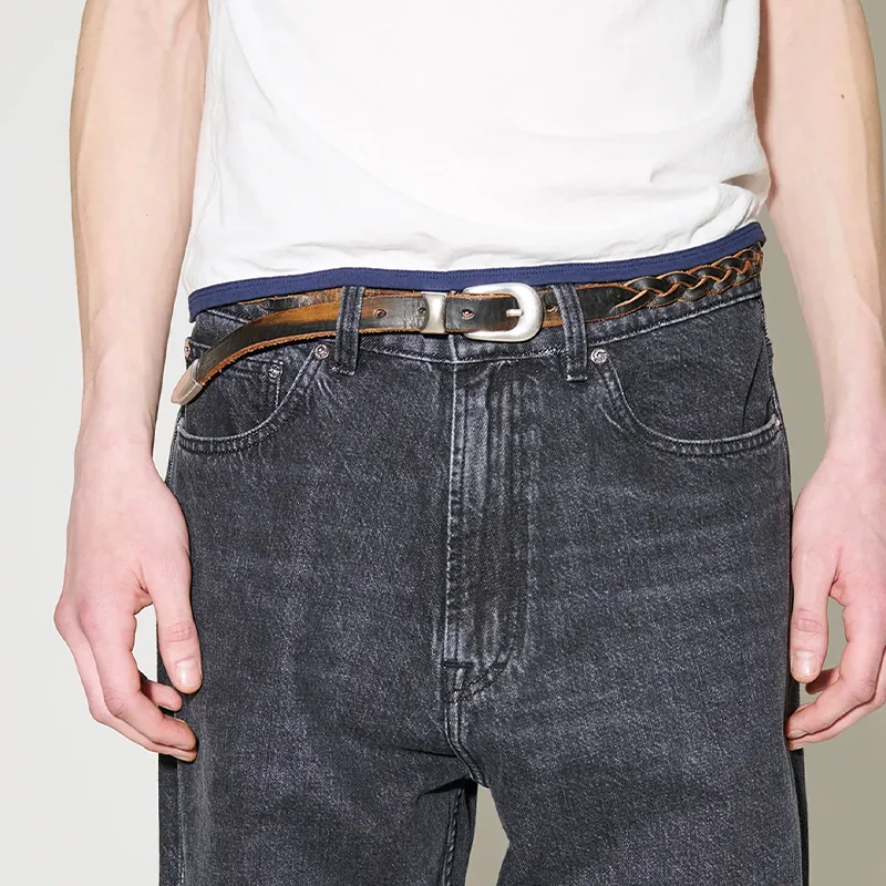 OUR LEGACY Distressed Leather Belt-2