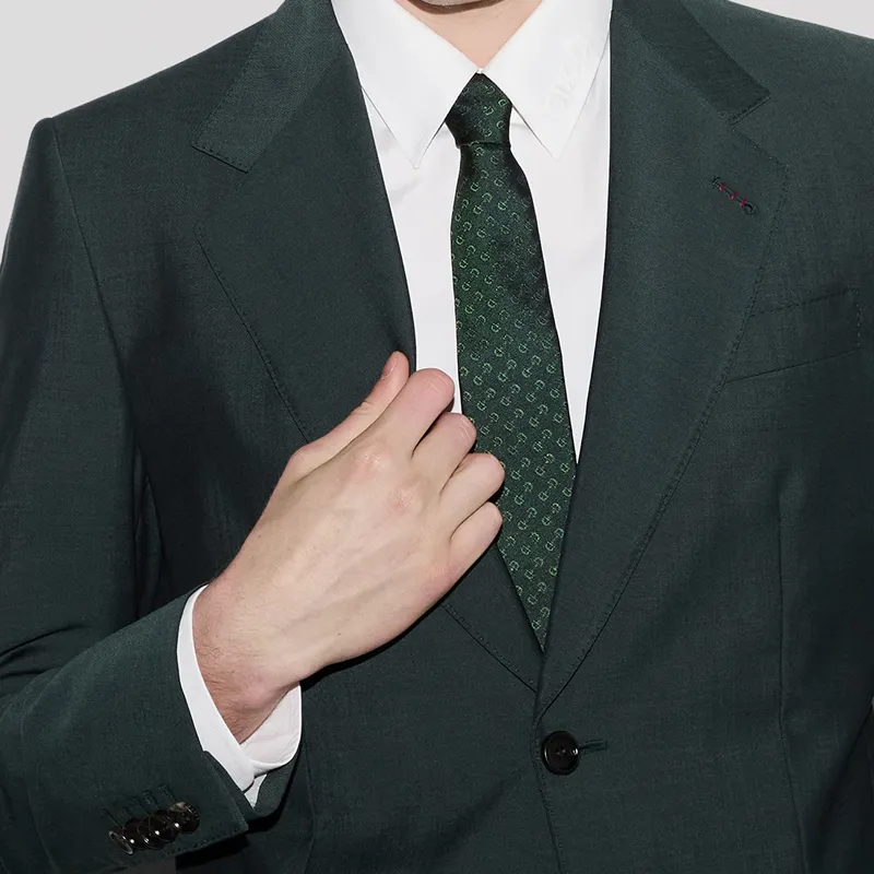 GUCCI Silk Ties Men's Dark Green-1