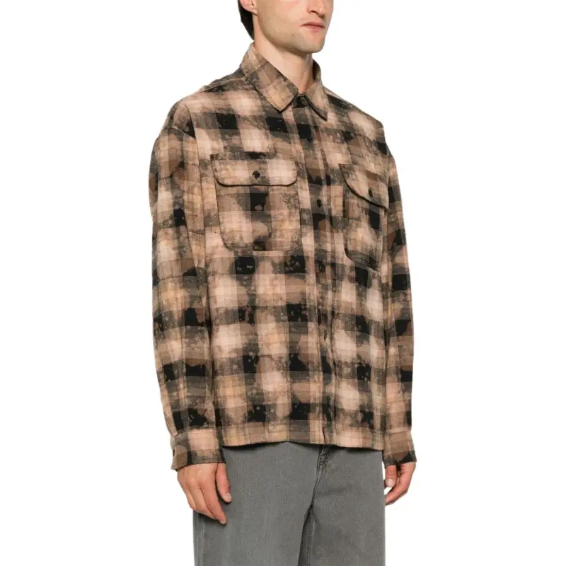 PALM ANGELS Checked Long Sleeved Shirt-3