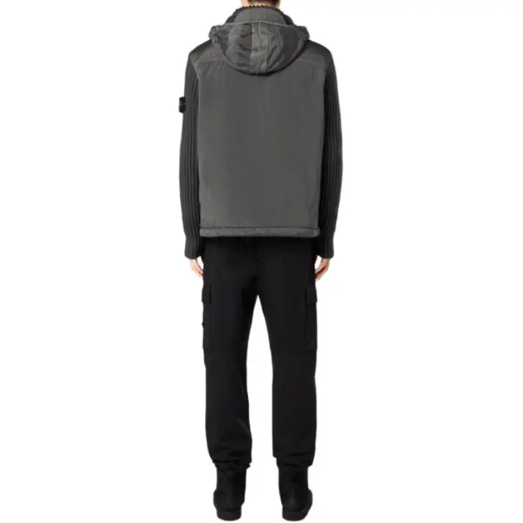 STONE ISLAND Logo Patch Funnel Neck Jacket-3