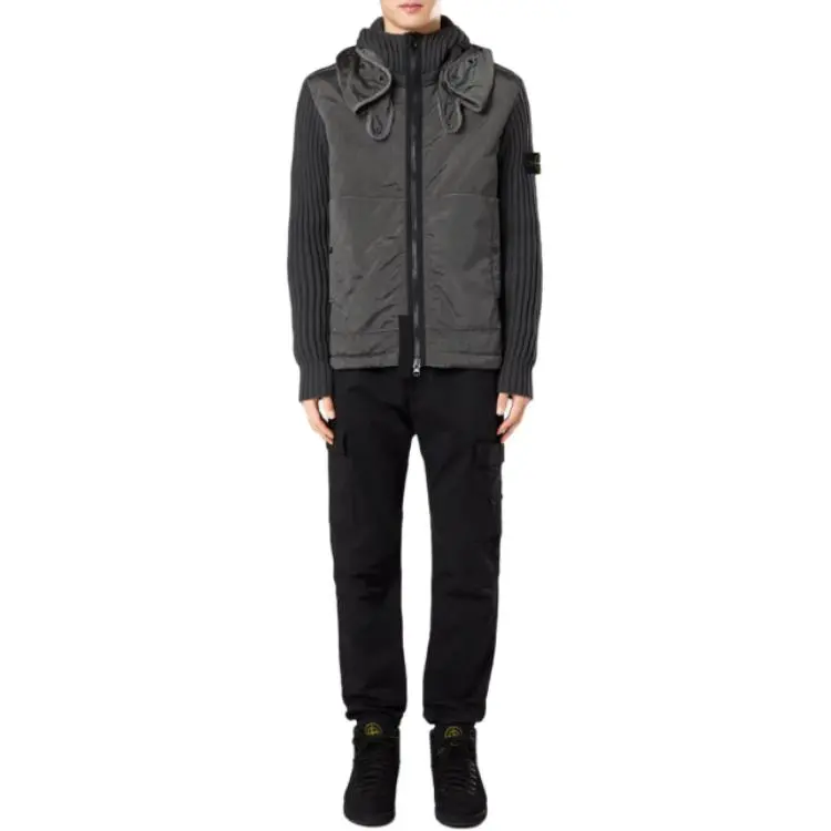 STONE ISLAND Logo Patch Funnel Neck Jacket-2