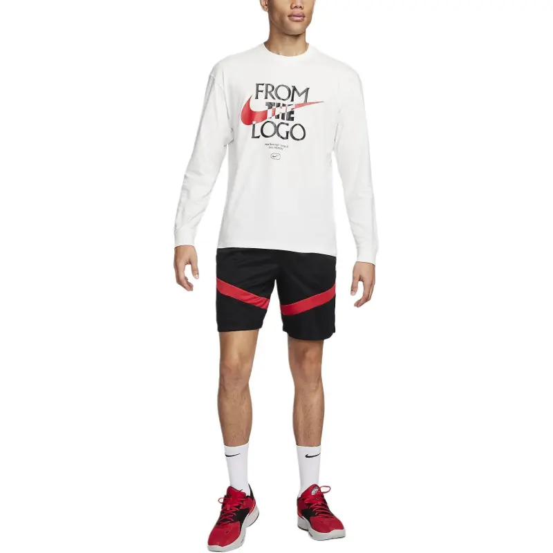 Nike Long Sleeve Basketball T Shirt T Shirt Men's White-2