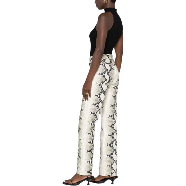 KHAITE Danielle Snakeskin-print Straight Jeans-2