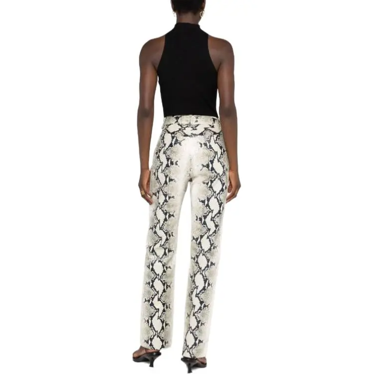 KHAITE Danielle Snakeskin-print Straight Jeans-3