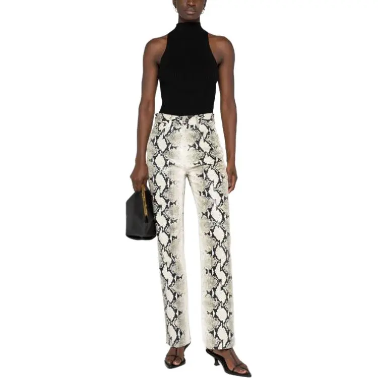 KHAITE Danielle Snakeskin-print Straight Jeans-1