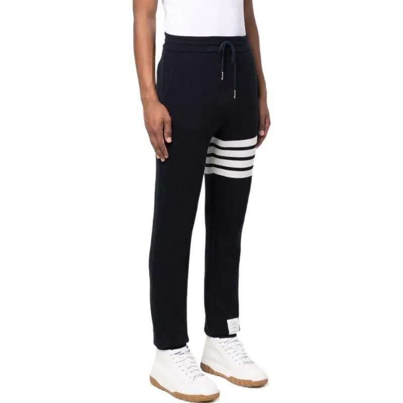 THOM BROWNE Waffle knit Cashmere Track Pants-4