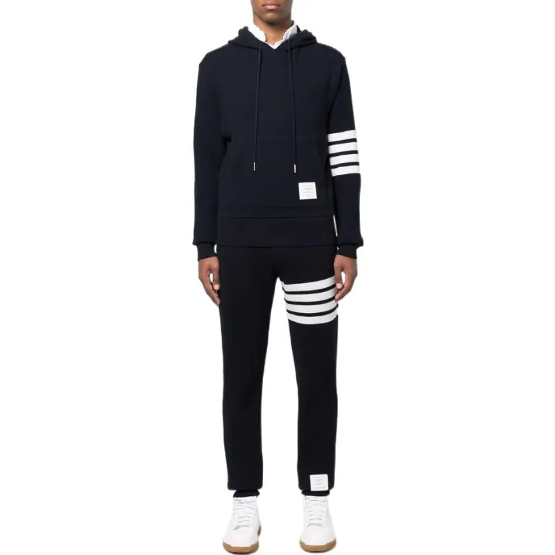 THOM BROWNE Waffle knit Cashmere Track Pants-1