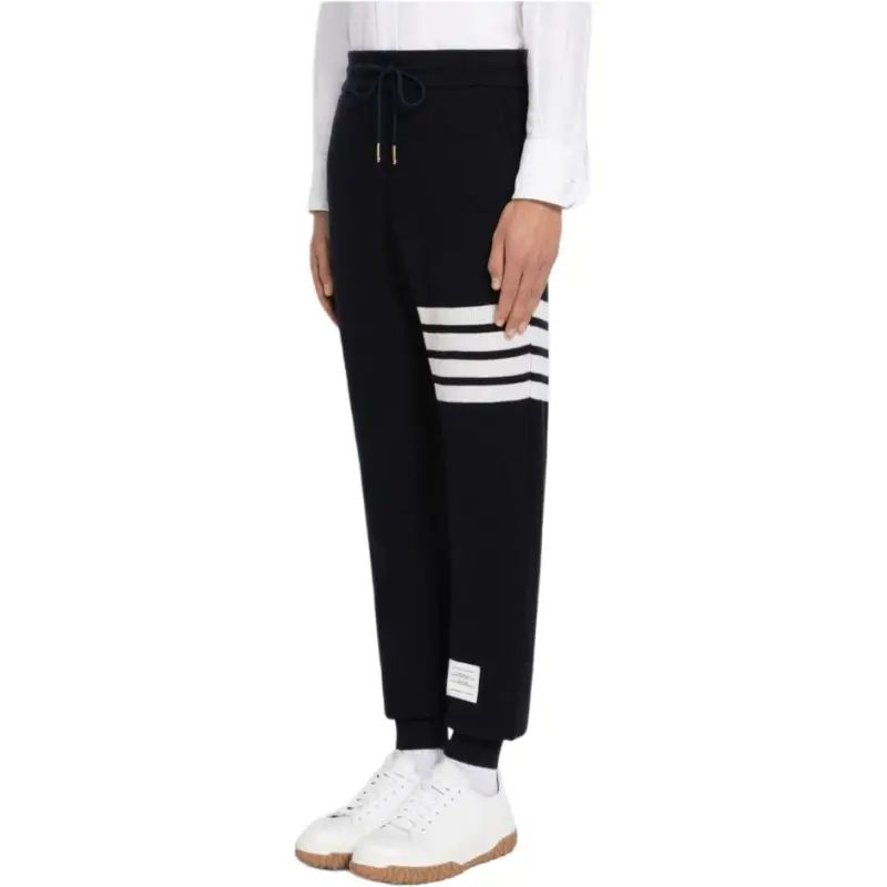THOM BROWNE Waffle knit Cashmere Track Pants-3