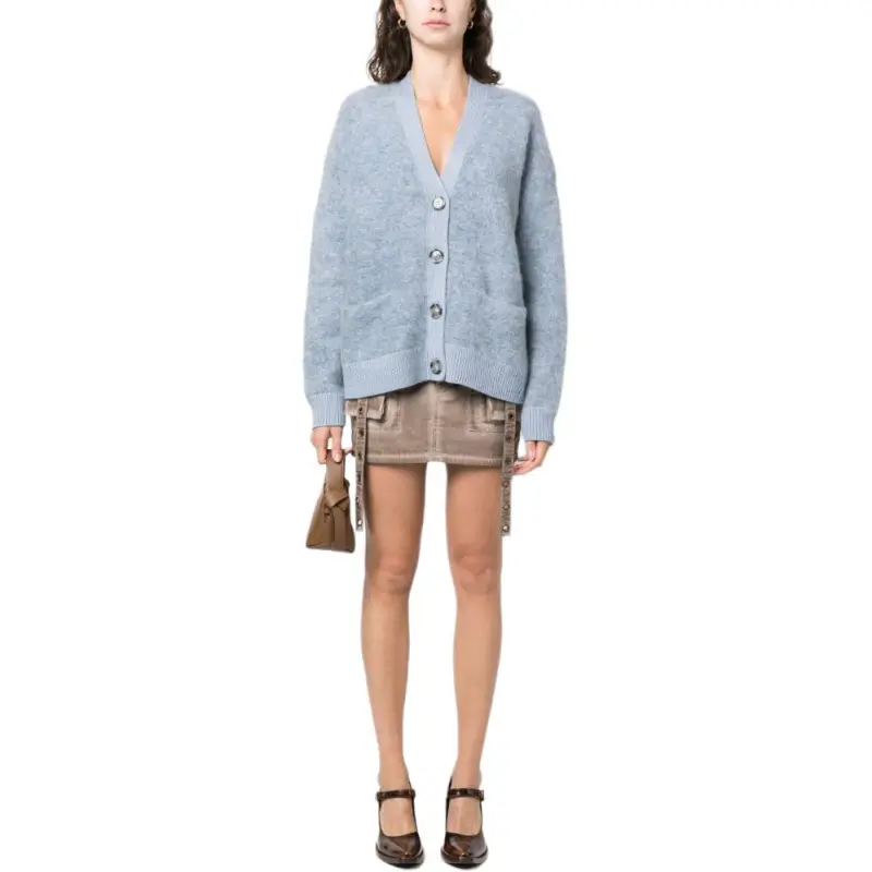 Acne Studios Wool Mohair Cardigan Blue-1