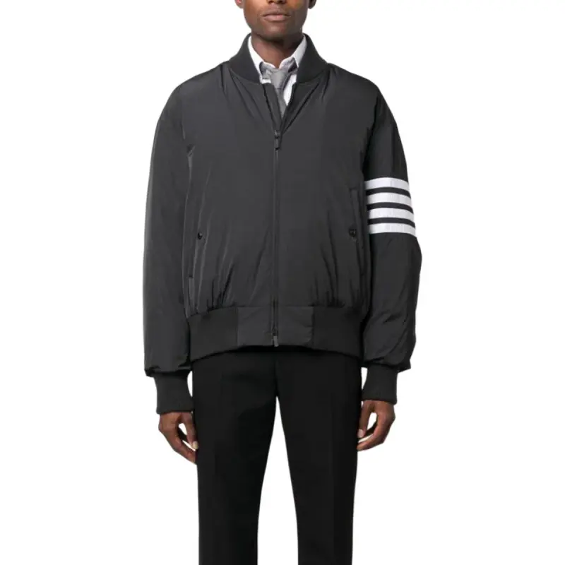 THOM BROWNE 4 Bar Stripe Zipped Bomber Jacket-2