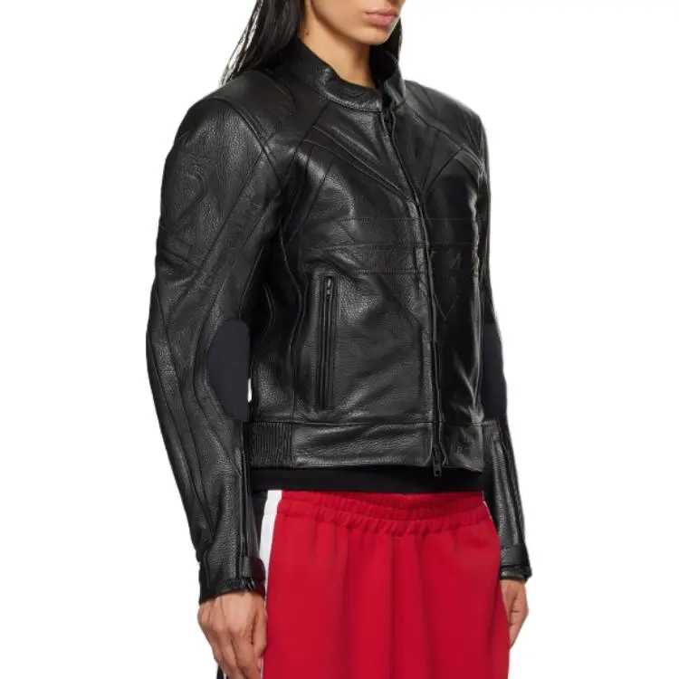 Vetements Leather Jacket Women's Black-2