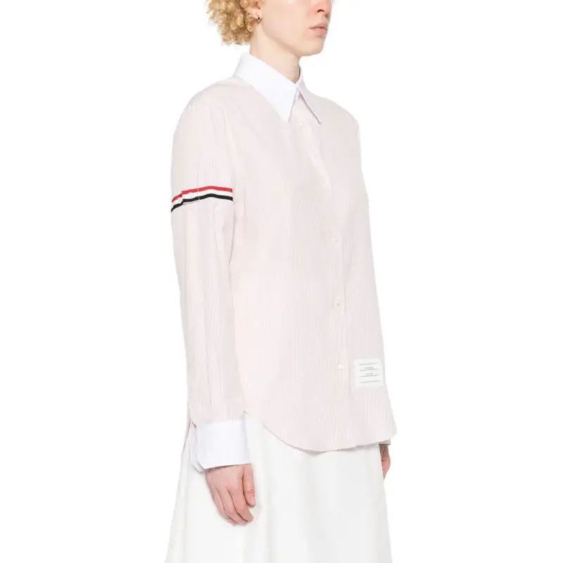 THOM BROWNE Contrast border Striped Shirt-3