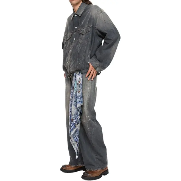 Acne Studios Button Up Distressed Denim Jacket-2