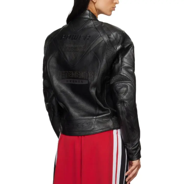 Vetements Leather Jacket Women's Black-3