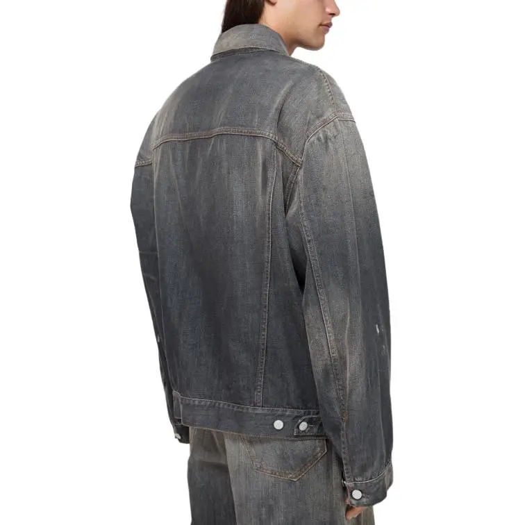 Acne Studios Button Up Distressed Denim Jacket-4