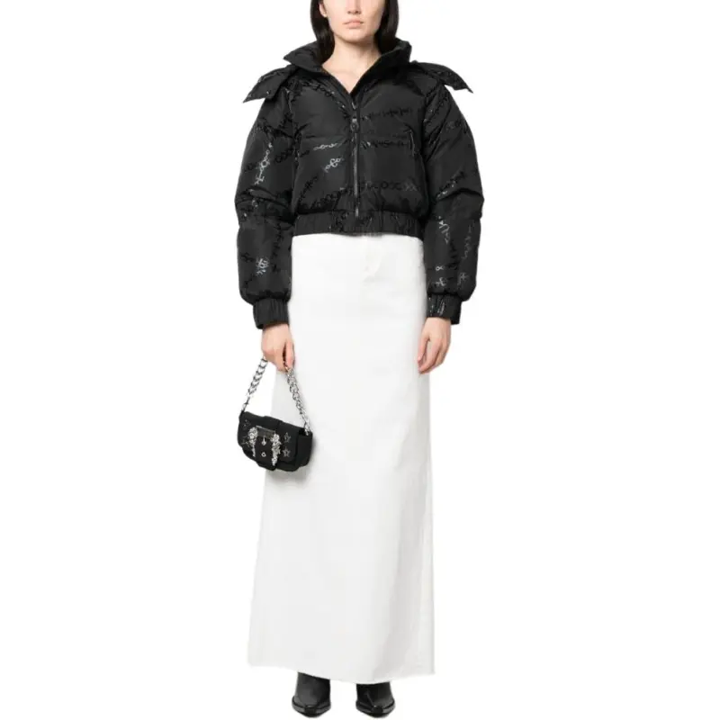 VERSACE JEANS COUTURE Logo print Cropped Puffer Jacket-2