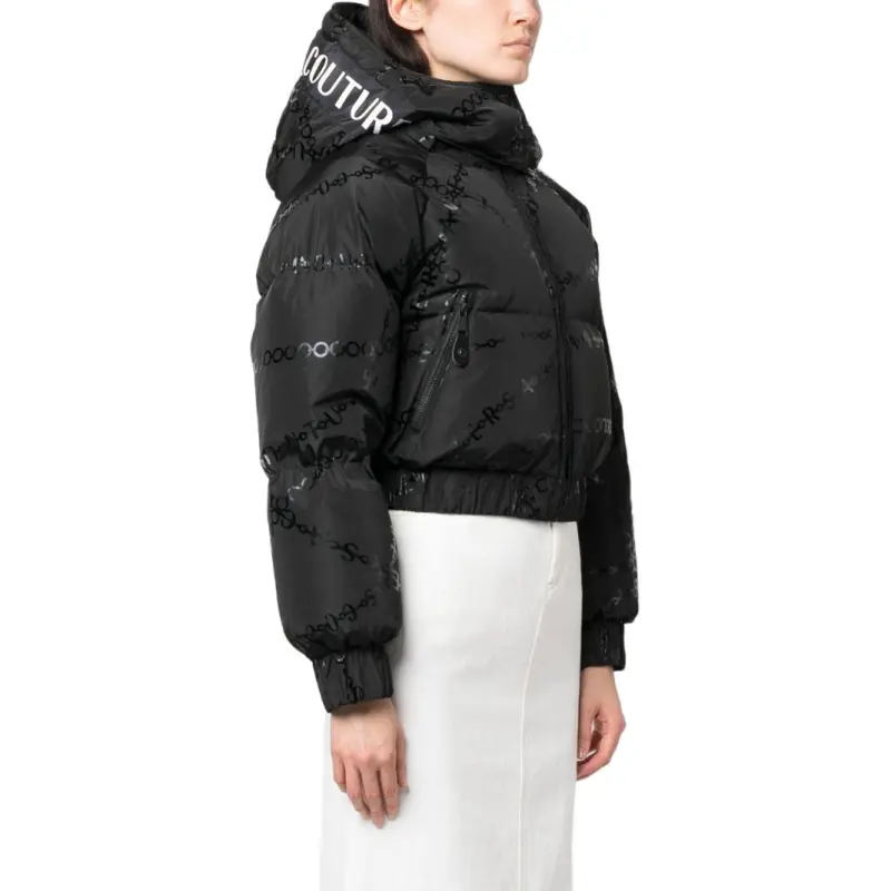 VERSACE JEANS COUTURE Logo print Cropped Puffer Jacket-3