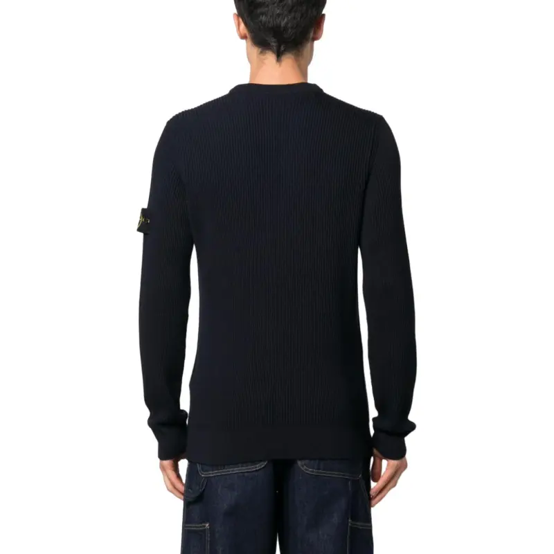 STONE ISLAND Logo Patch Crewneck Knitted Jumper-4