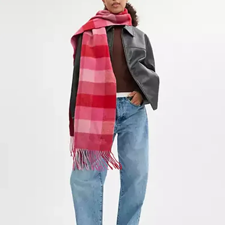 COACH Wool Knit Scarves Unisex Red-1