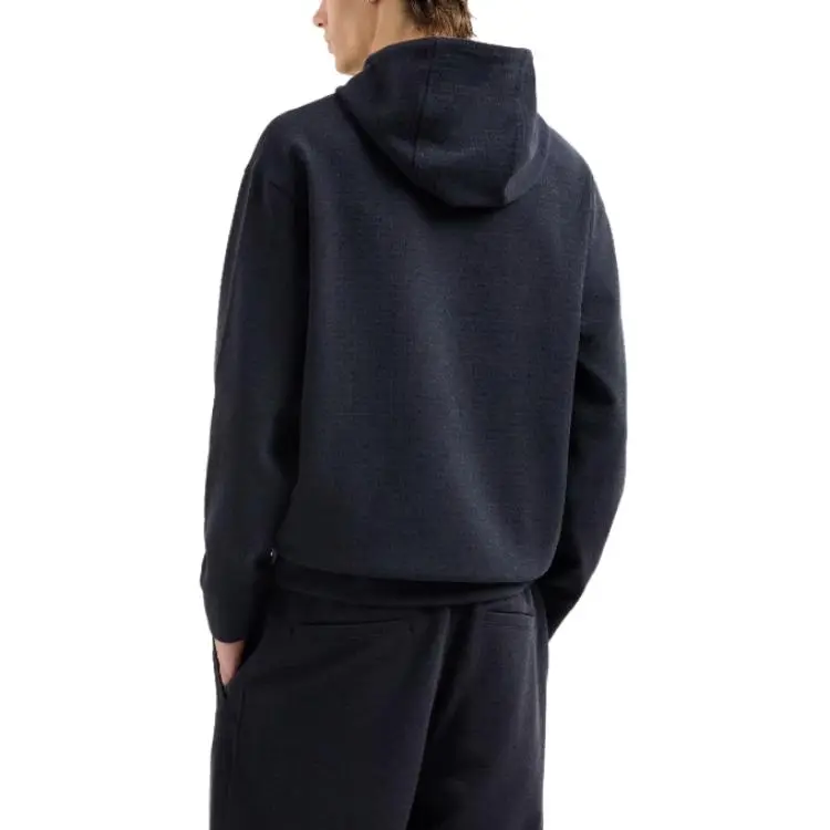 EMPORIO ARMANI Asv Jersey Lyocell Blend Hooded Sweatshirt With All over Lettering-4