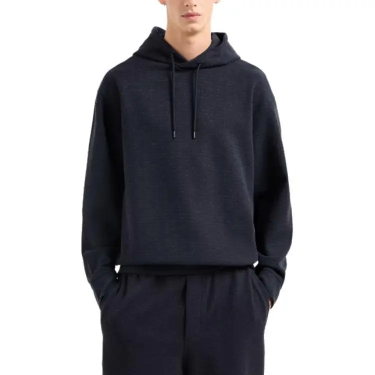 EMPORIO ARMANI Asv Jersey Lyocell Blend Hooded Sweatshirt With All over Lettering-3