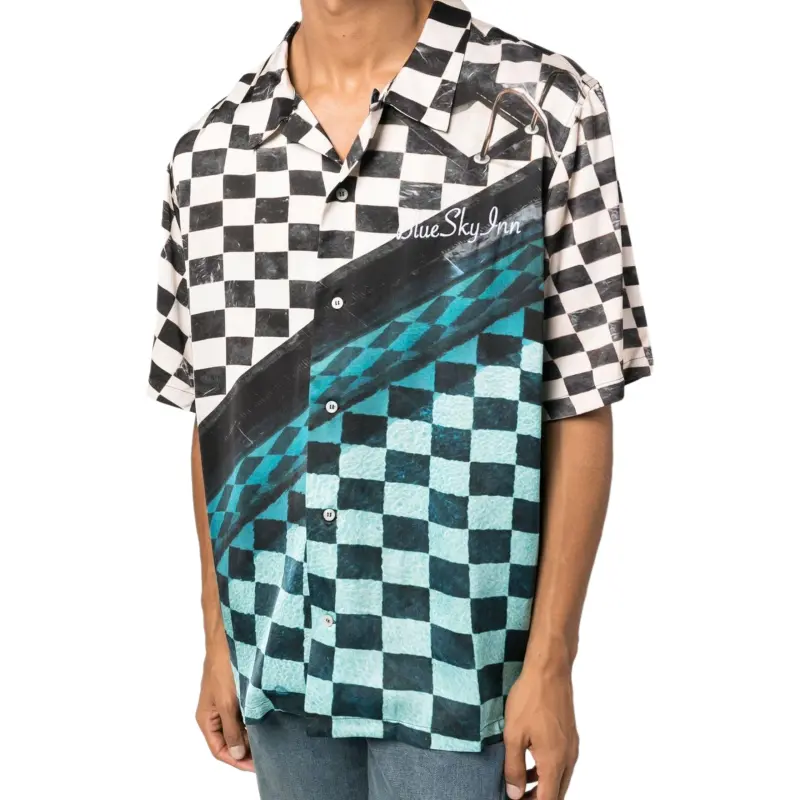 Blue Sky Inn Embroidered logo Checked Shirt-2