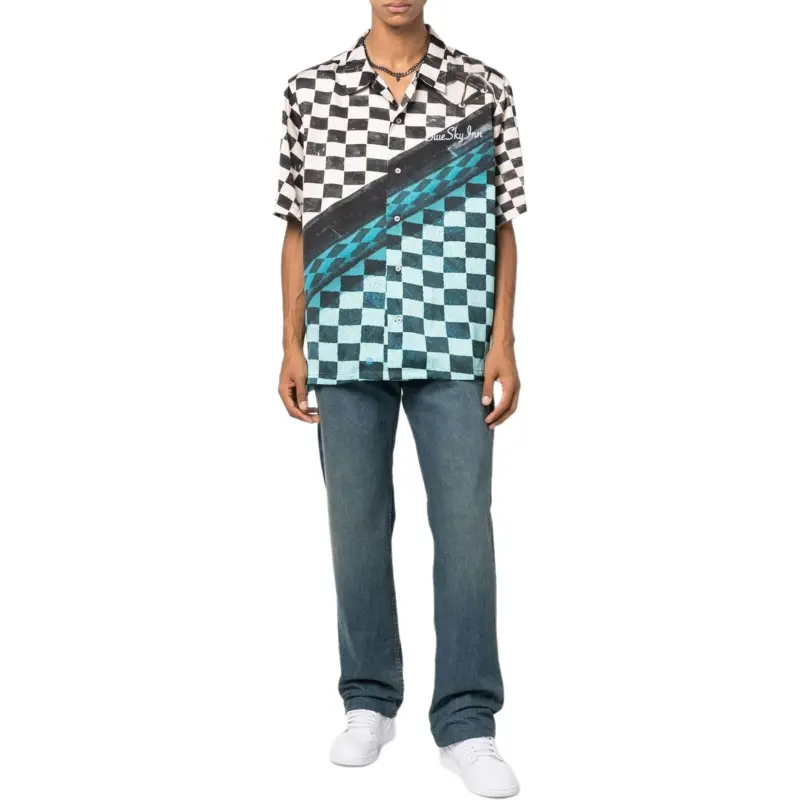 Blue Sky Inn Embroidered logo Checked Shirt-1