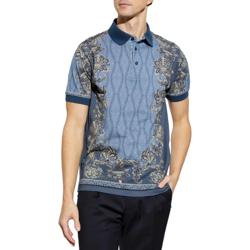 ETRO Paisley Printed Short Sleeved Polo Shirt-3