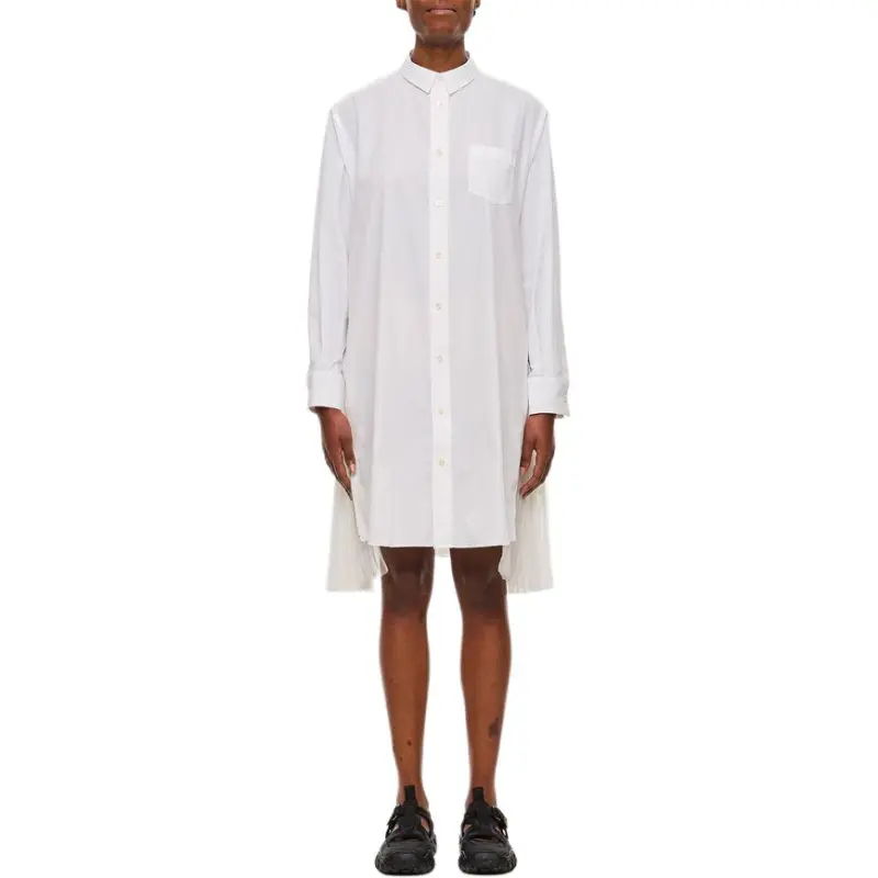 Sacai Pleated Zip Detailed Midi Shirt Dress-2