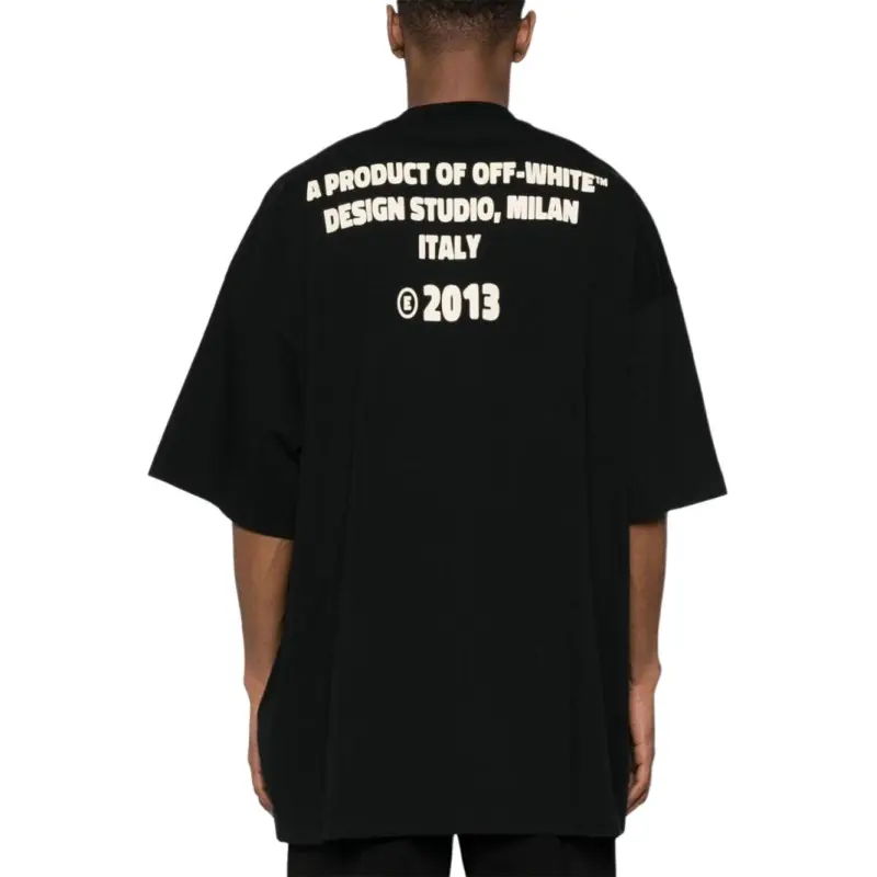 OFF WHITE Crystal Round Logo Over Short Sleeve Tee -4