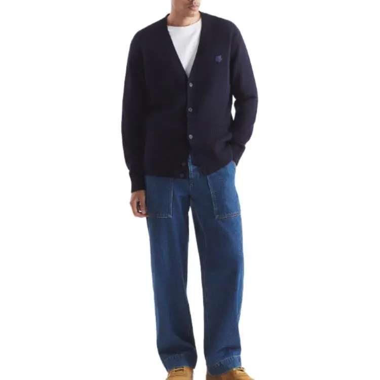 Maison Kitsune Bold Fox Head Patch Knit Cardigan-2