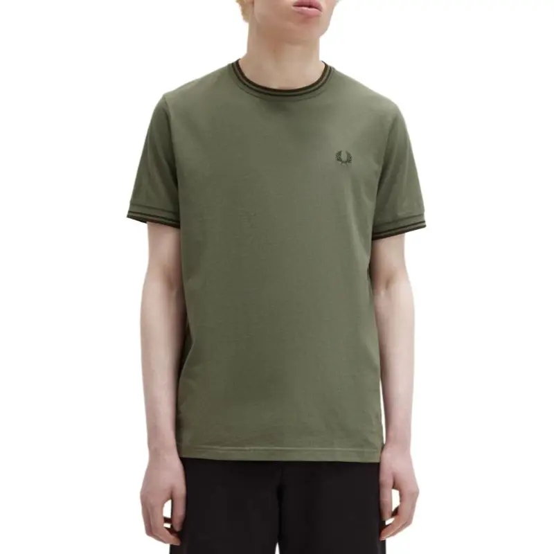 FRED PERRY T Shirts Men Green-3