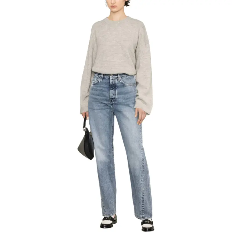TOTEME Logo Patch Straight Leg Jeans-4