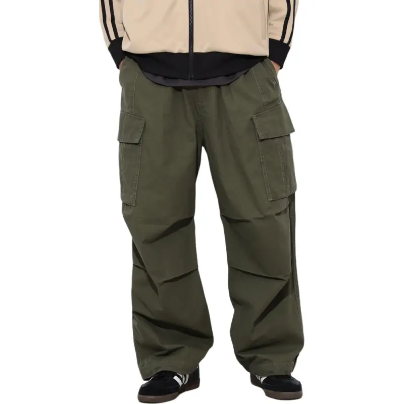 Beams Cargo Pants Men's Olive Green-2