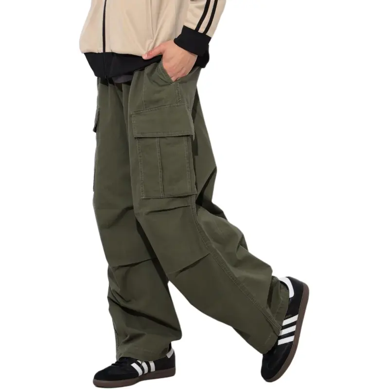 Beams Cargo Pants Men's Olive Green-3