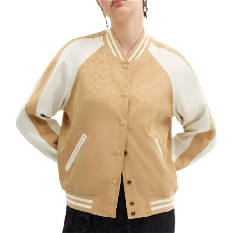 COACH Baseball Jacket Women's Light Umber-1