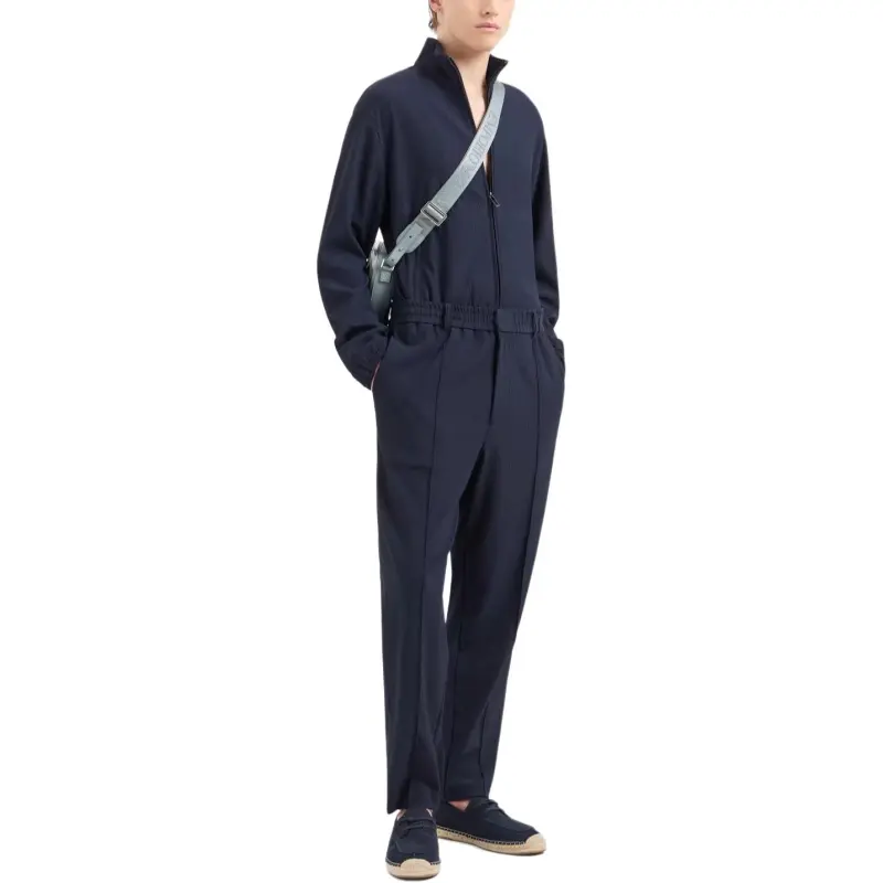 EMPORIO ARMANI Canneté effect Stretch Nylon Full zip Blouson-2