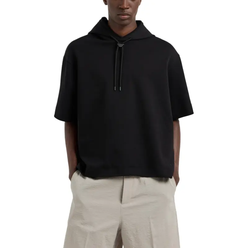 EMPORIO ARMANI Asv Short sleeved Oversized Jersey Hooded Sweatshirt-2
