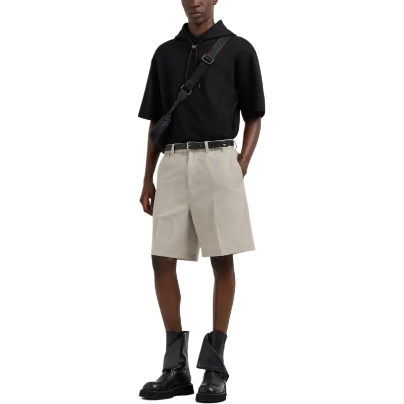 EMPORIO ARMANI Asv Short sleeved Oversized Jersey Hooded Sweatshirt-1