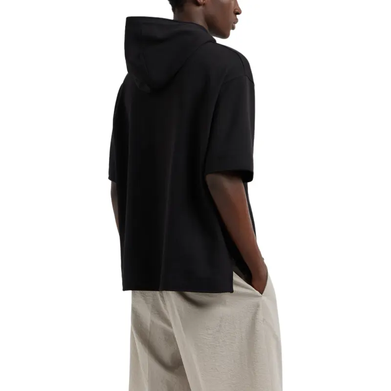 EMPORIO ARMANI Asv Short sleeved Oversized Jersey Hooded Sweatshirt-3