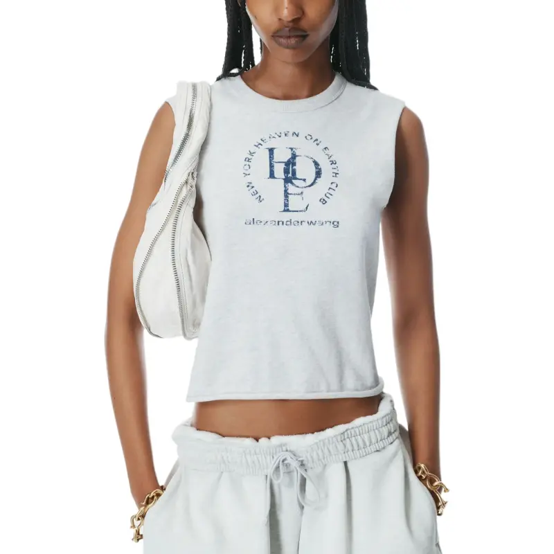 T By Alexander Wang Graphic Baby Muscle T shirt Grey-4