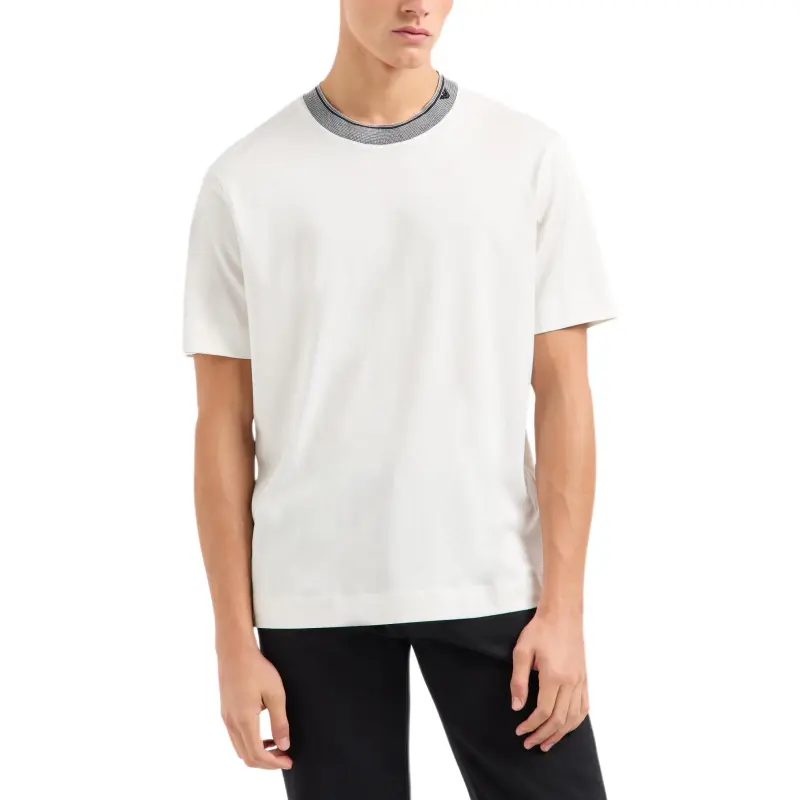 EMPORIO ARMANI Asv Jersey T shirt With Trimmed Crew Neck-3