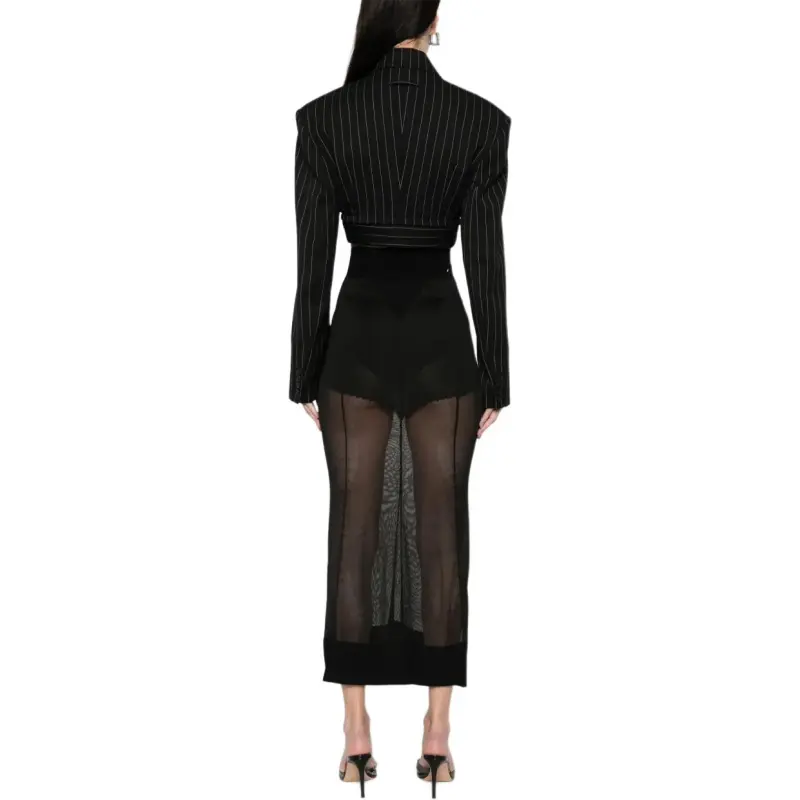Jean Paul Gaultier Short Suit Jacket 'Black/White'-3