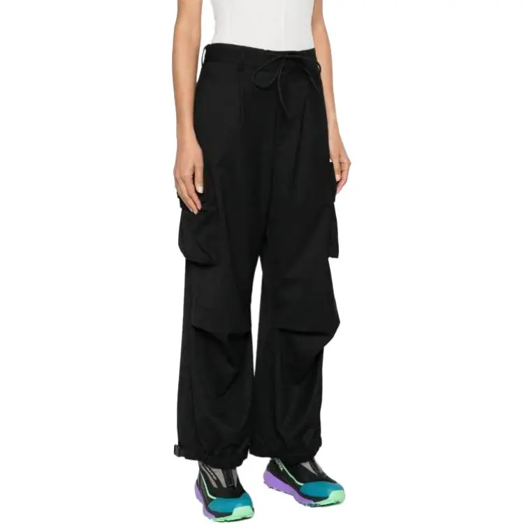 Y 3 Drawstring Wide Leg Cargo Trousers-3