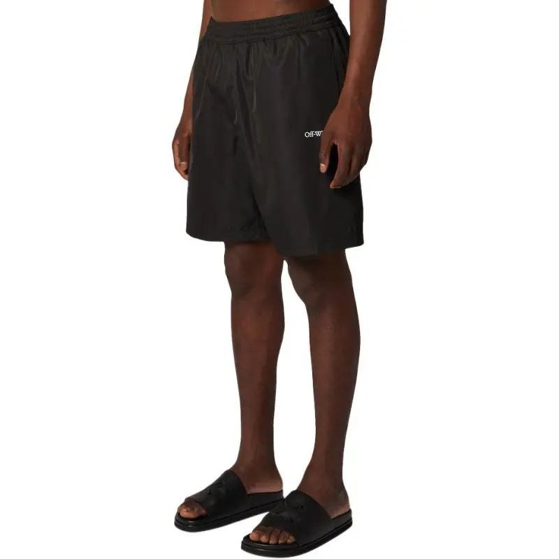 OFF WHITE Logo Printed Straight Leg Swim Shorts-3