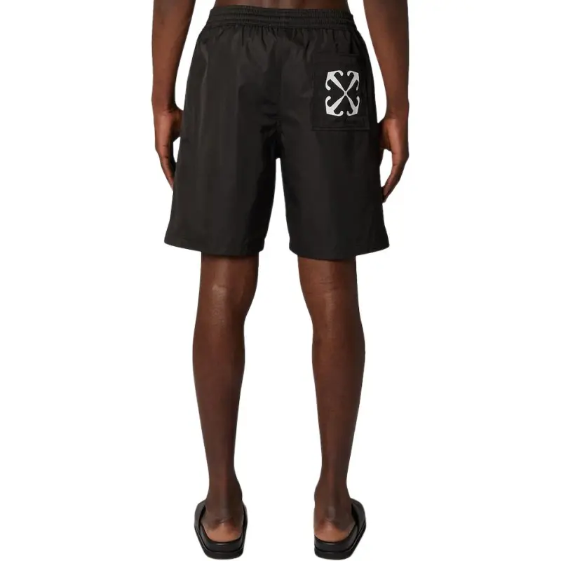 OFF WHITE Logo Printed Straight Leg Swim Shorts-4