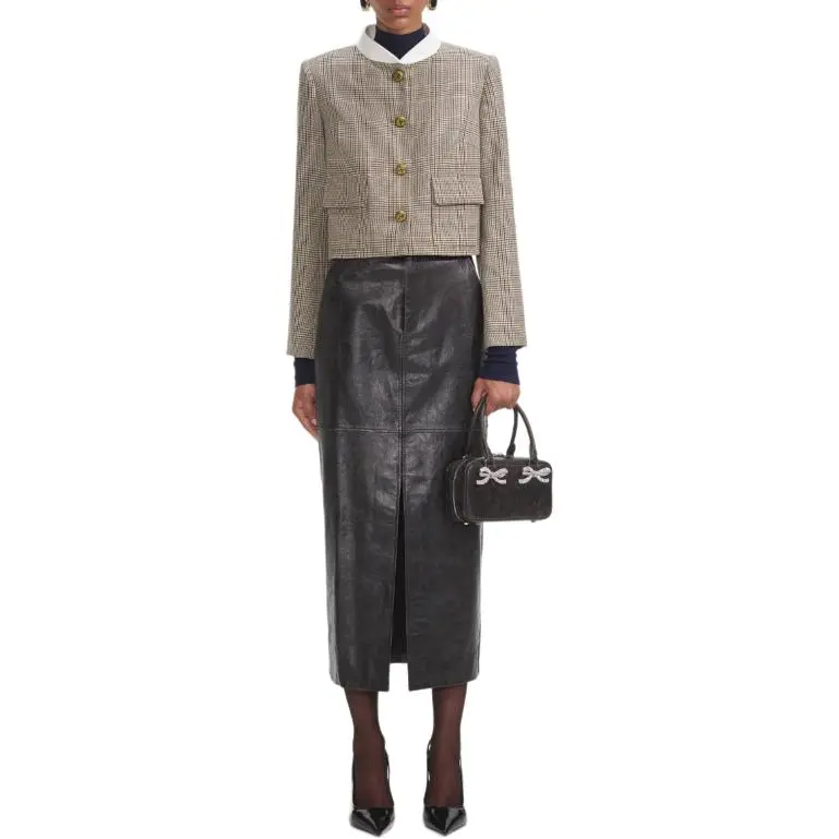 Self portrait Check Wool Jacket-1