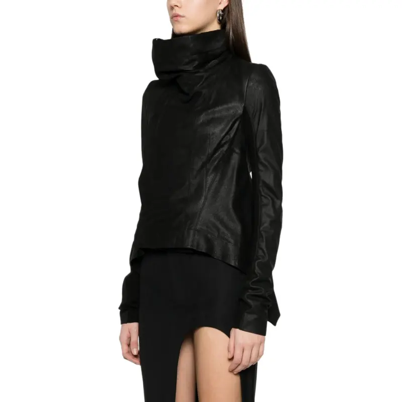 RICK OWENS Leather Jacket 'Black'-2
