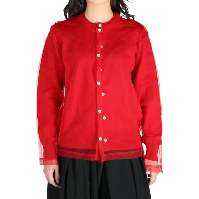 Comme Des Garcons Slim Fit Long Sleeves Blouse Red/Red-2