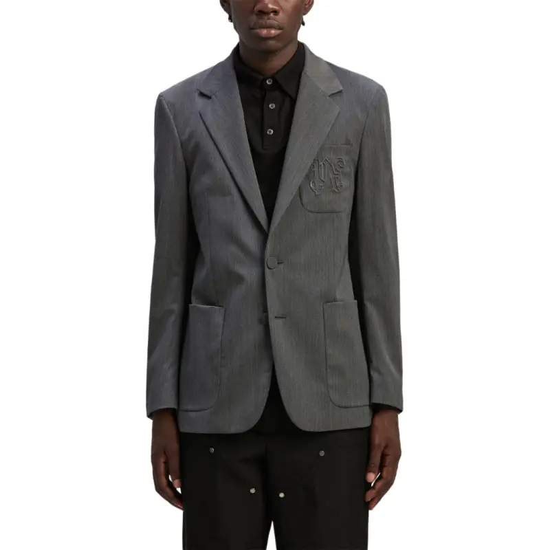 PALM ANGELS Single Breasted Tailored Blazer-3
